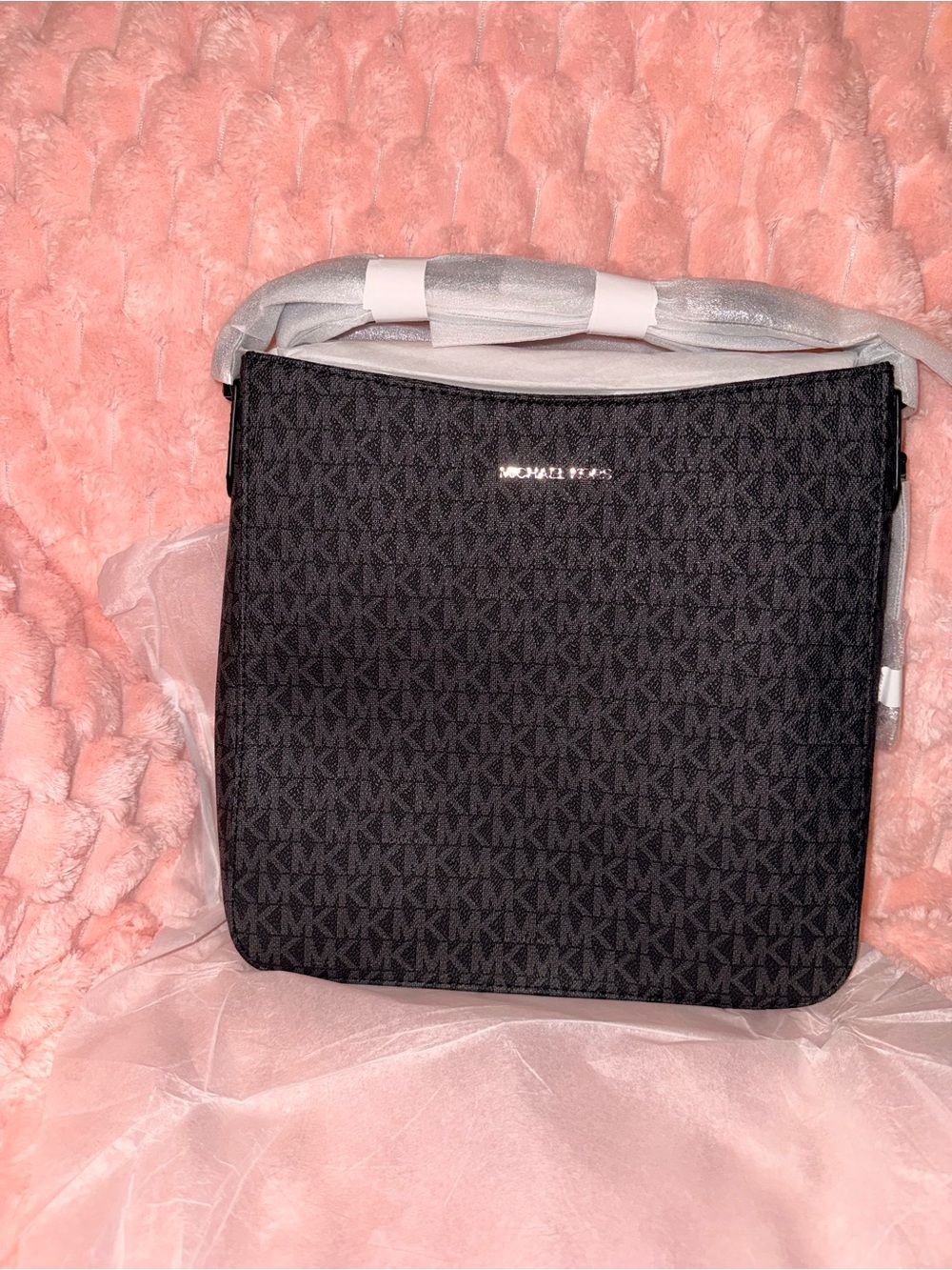 Michael Kors Black Signature Monogram Crossbody Bag